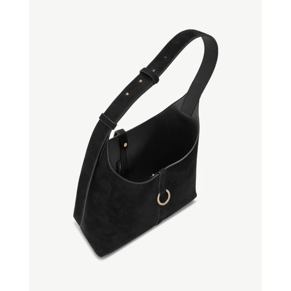 Strathberry Kite Hobo Maxi in Black Suede, view 6
