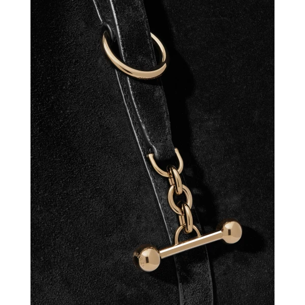 Strathberry Kite Hobo Maxi in Black Suede, view 7