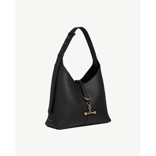 Strathberry Kite Hobo in Black, view 3