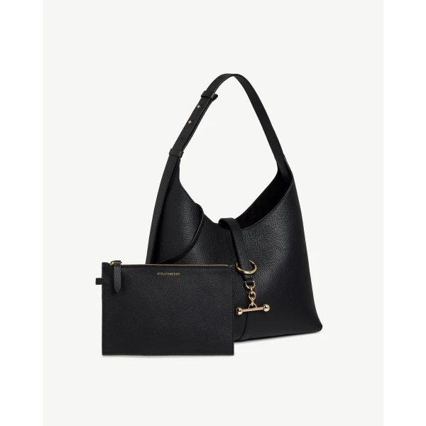 Strathberry Kite Hobo in Black, view 8