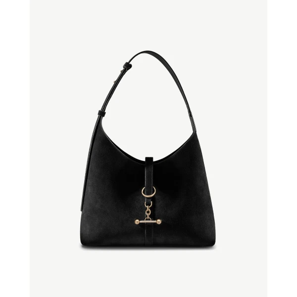Strathberry Kite Hobo in Black Suede, view 2