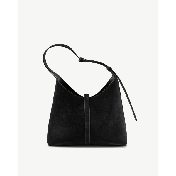 Strathberry Kite Hobo in Black Suede, view 4