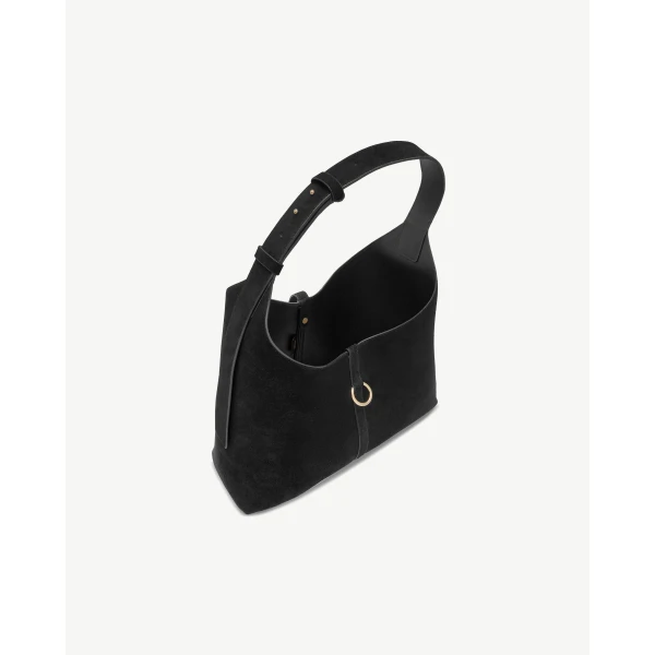 Strathberry Kite Hobo in Black Suede, view 5