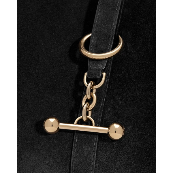 Strathberry Kite Hobo in Black Suede, view 6