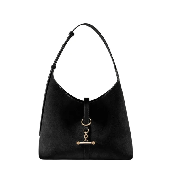Kite Hobo in Black Suede