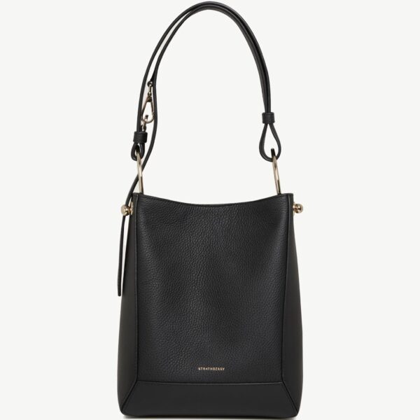 Strathberry Lana Midi Bucket Bag in Black, view 2