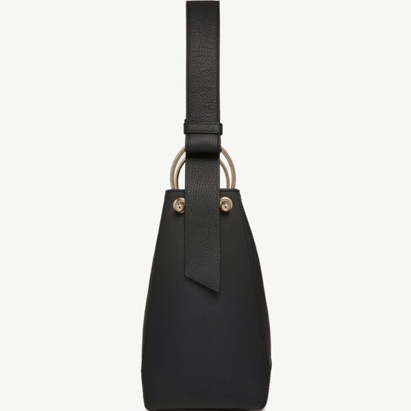 Strathberry Lana Midi Bucket Bag in Black, view 4