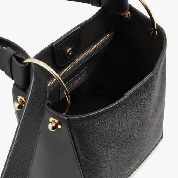 Strathberry Lana Midi Bucket Bag in Black, view 5