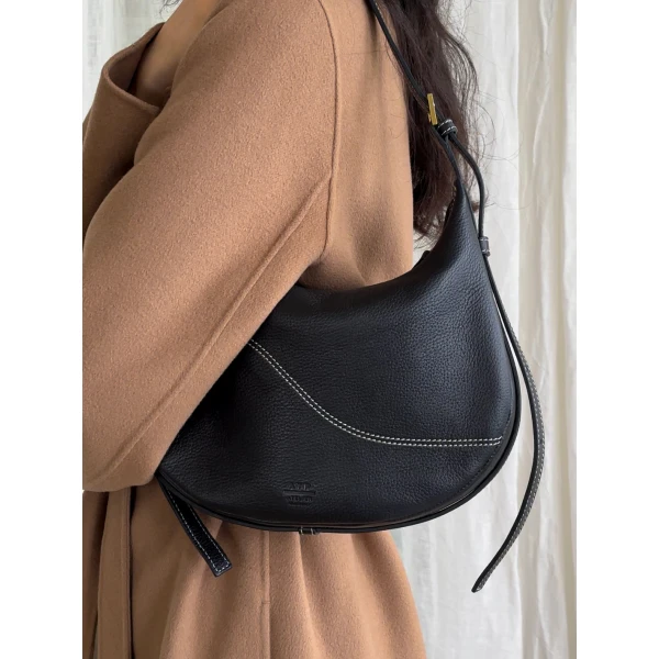ATP Atelier Liveri in Black Hobo Bag, view 6