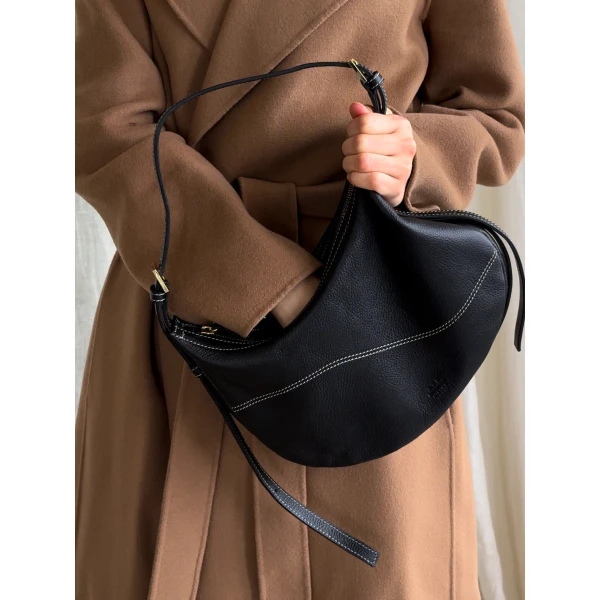 ATP Atelier Liveri in Black Hobo Bag, view 7
