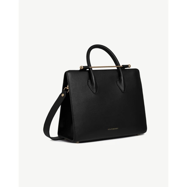 Strathberry Midi Tote in Black, view 3