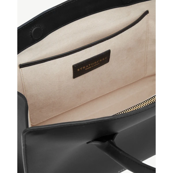 Strathberry Midi Tote in Black, view 8