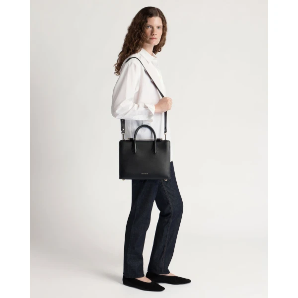 Strathberry Midi Tote in Black, view 9