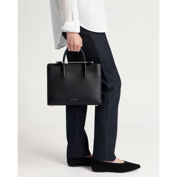 Strathberry Midi Tote in Black, view 10