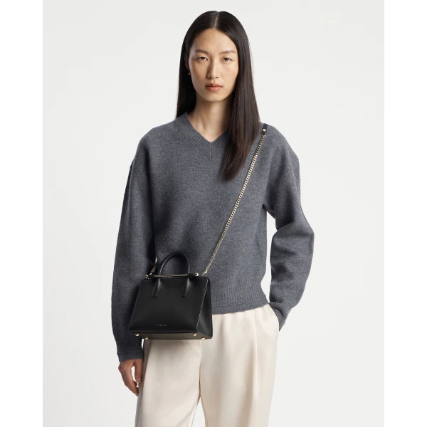 Strathberry Mini Tote in Black, view 8
