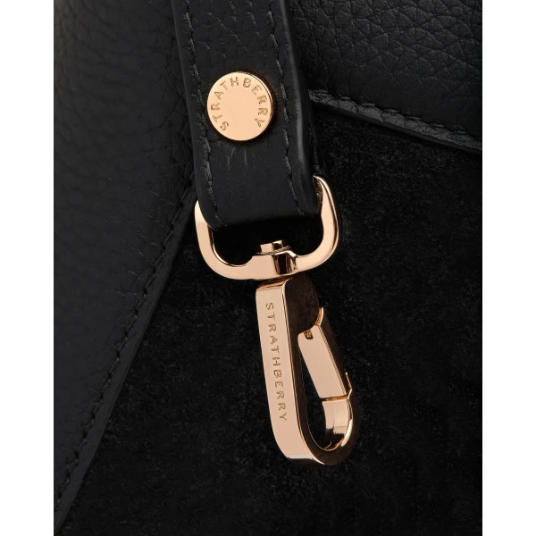 Strathberry Mosaic Nano in Black Crochet, view 6