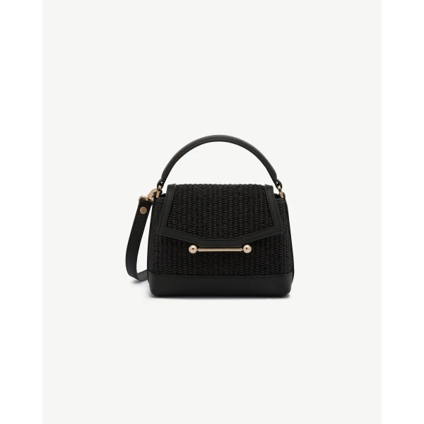 Strathberry Mosaic Nano in Black Raffia, view 2