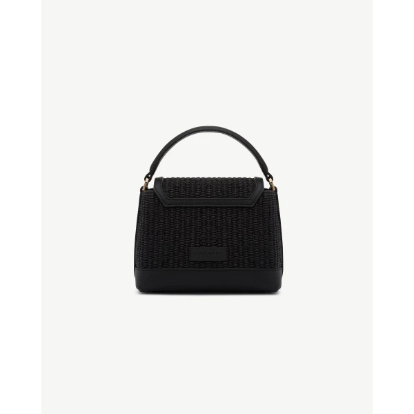 Strathberry Mosaic Nano in Black Raffia, view 4