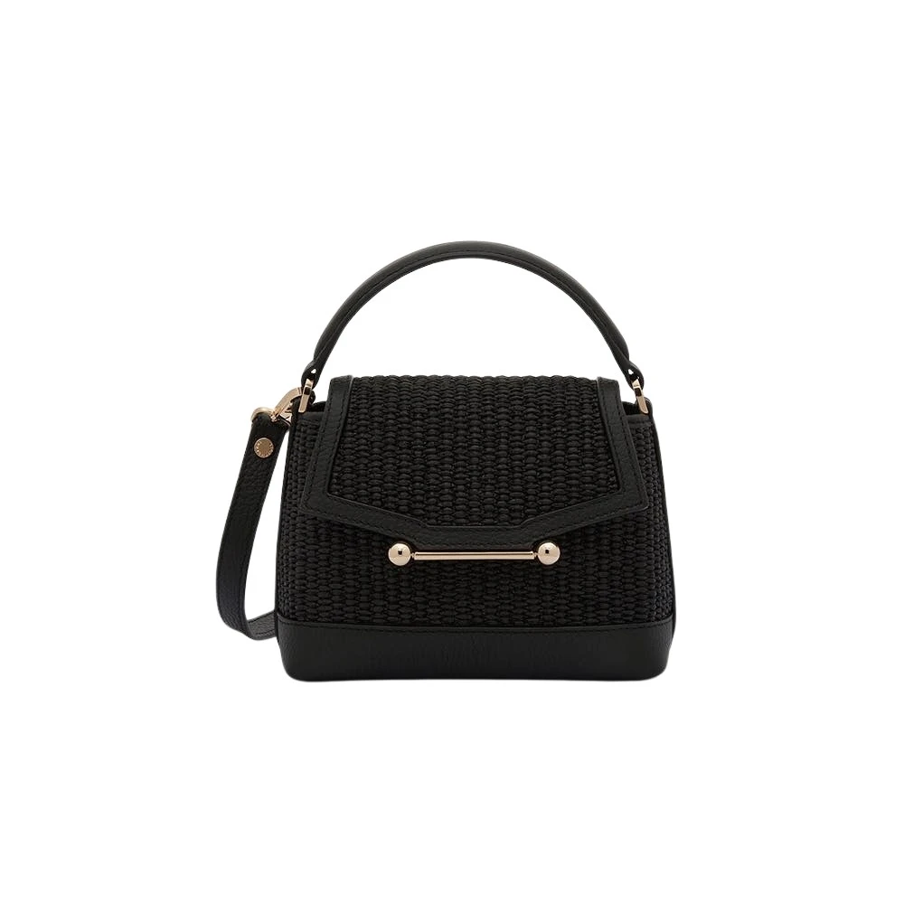 Black-Mosaic-Nano-in-Black-Raffia95462_nobg Strathberry Mosaic Nano in Black Raffia