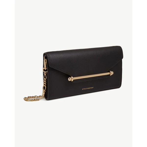 Strathberry Multrees Chain Wallet in Black, view 3