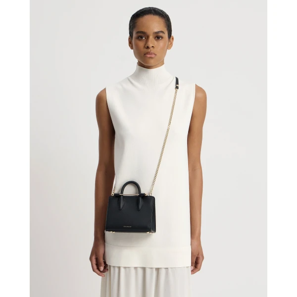 Strathberry Nano Tote in Black, view 9