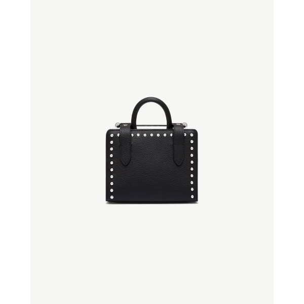 Strathberry Nano Tote in Black Studded, view 4