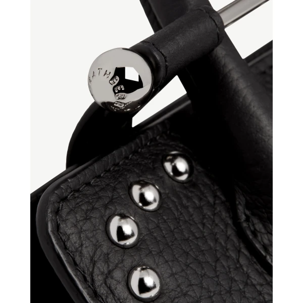 Strathberry Nano Tote in Black Studded, view 6