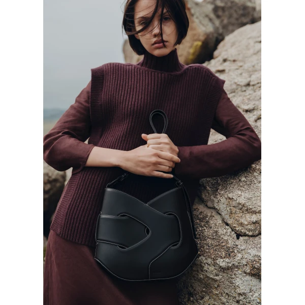 Polene Nodde Hobo in Black Bag, view 2