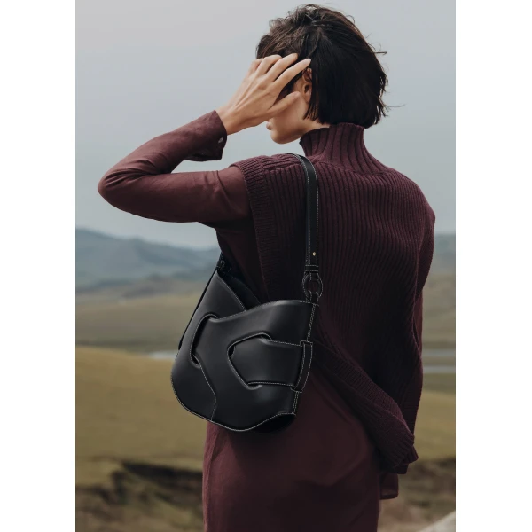 Polene Nodde Hobo in Black Bag, view 4