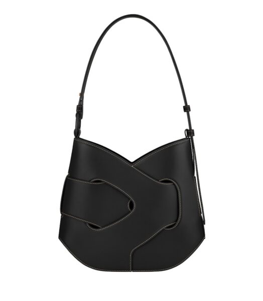 Polène Nodde Hobo in Black Nodde Hobo in Black - Shoulder & Crossbody Bags - Parisian Luxury Leather Bag at Luxury Shoes 