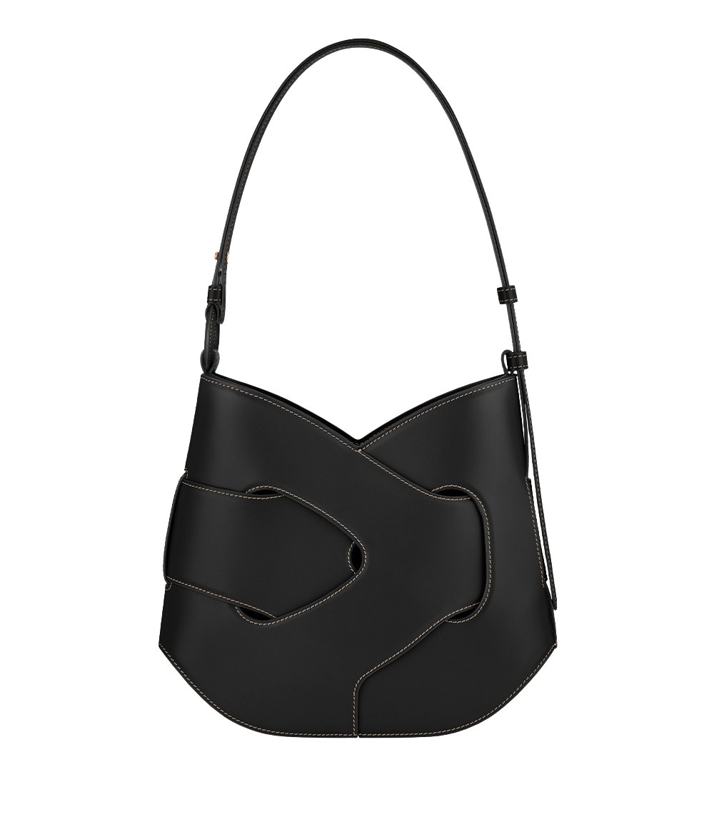 Polène Nodde Hobo in Black Nodde Hobo in Black - Shoulder & Crossbody Bags - Parisian Luxury Leather Bag at Luxury Shoes 
