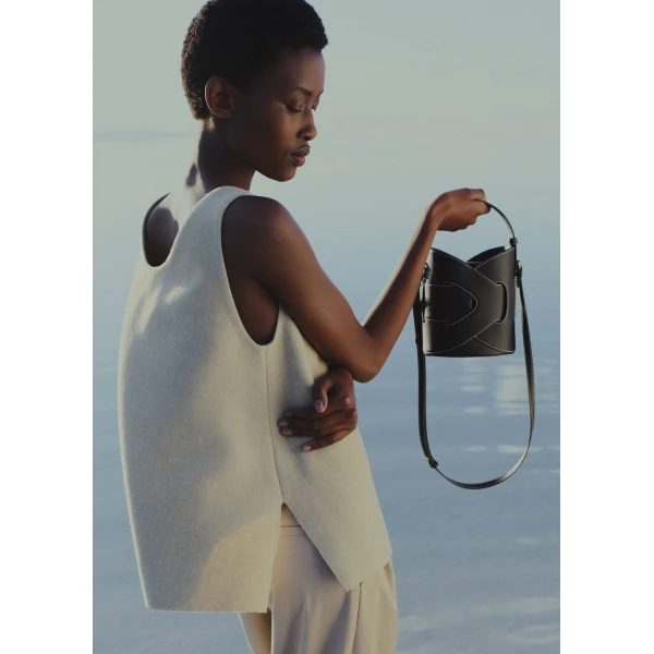 Polene Nodde Seau in Black Bag, view 2