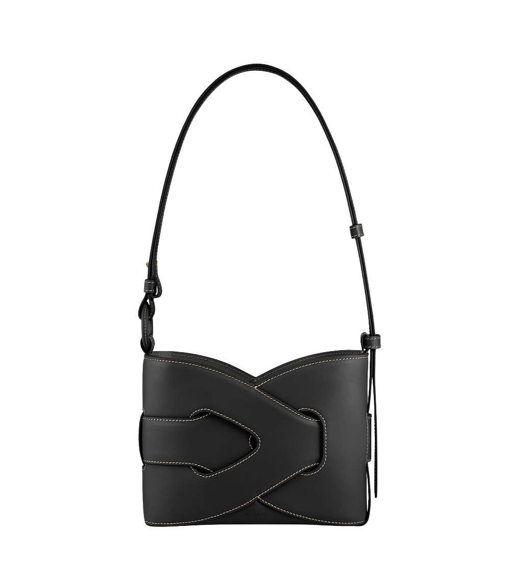 Polène Nodde in Black Nodde in Black - Shoulder & Crossbody Bags - Parisian Luxury Leather Bag at Luxury Shoes 