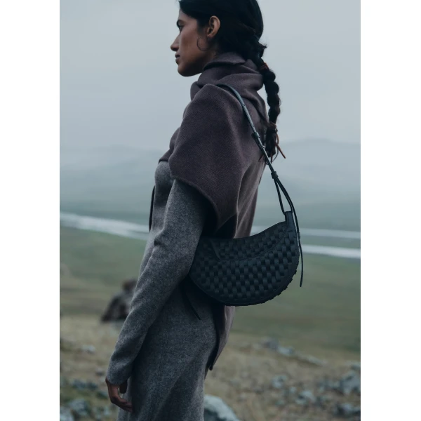 Polene Numéro Dix in Onda Black Bag, view 2