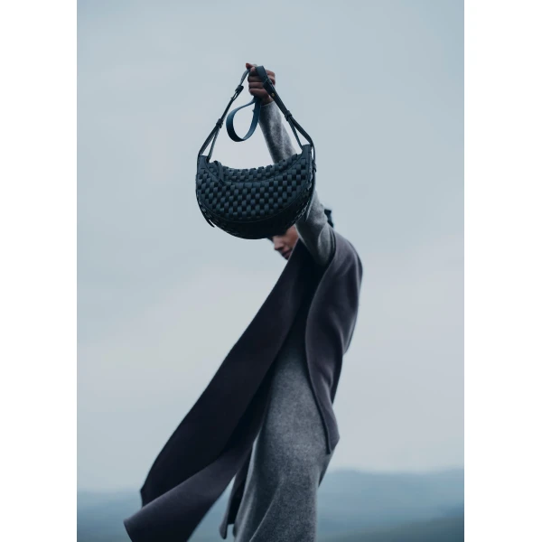 Polene Numéro Dix in Onda Black Bag, view 4