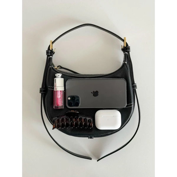 ATP Atelier Silea in Black Mini Hobo Bag, view 6