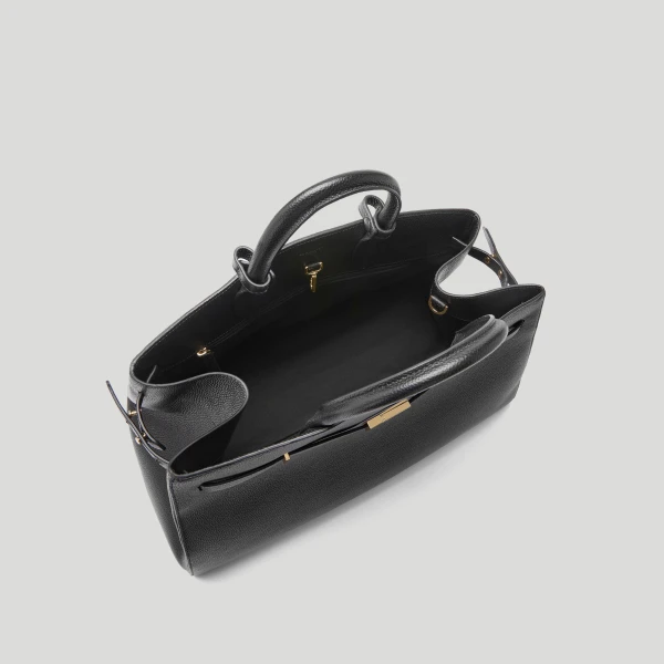 Demellier The Hudson in Black Tote Bag, view 4