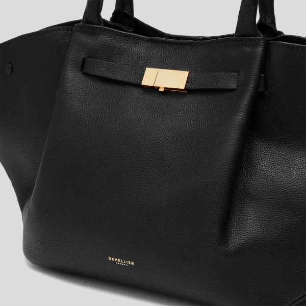 Demellier The Midi New York in Black Crossbody Bag, view 3