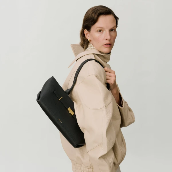 Demellier The New York Shoulder in Black Crossbody Bag, view 7