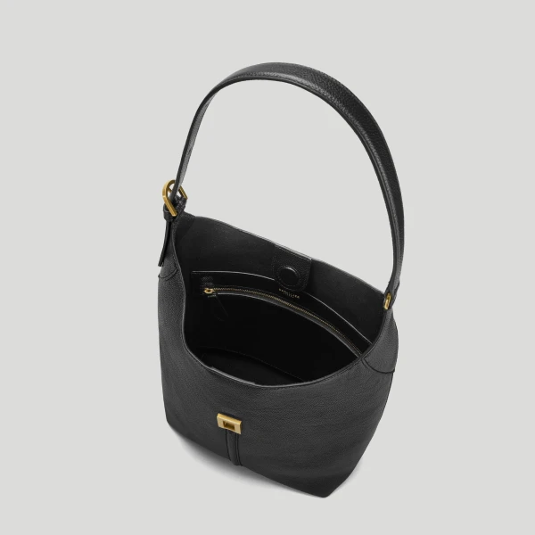 Demellier The Siena Bucket in Black Bucket Bag, view 3