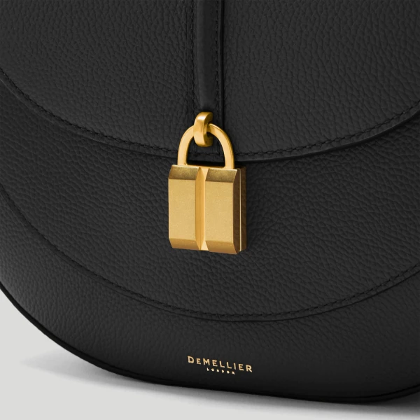 Demellier The Siena Saddle in Black Crossbody Bag, view 3