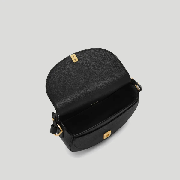 Demellier The Siena Saddle in Black Crossbody Bag, view 4