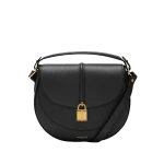 Demellier The Siena Saddle in Black Crossbody Bag
