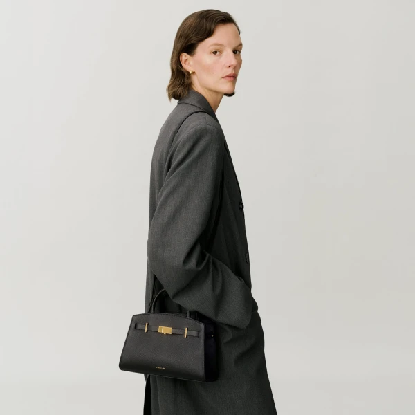 Demellier The Small Hudson in Black Crossbody Bag, view 8