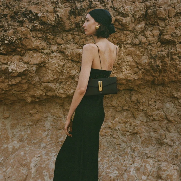 Demellier The Vancouver Clutch in Black Clutch Bag, view 2