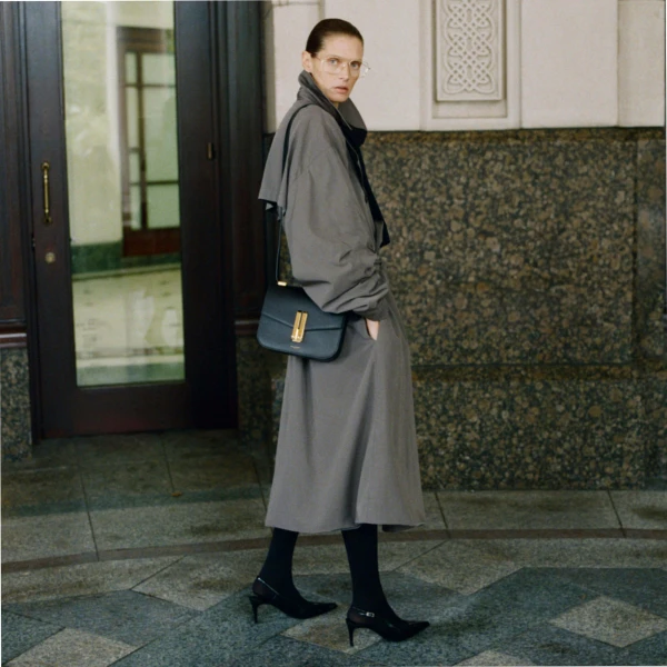 Demellier The Vancouver in Black Crossbody Bag, view 2