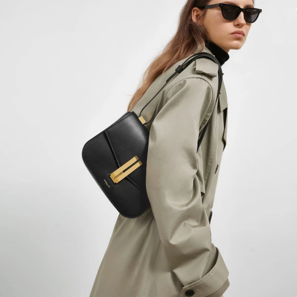 Demellier The Vancouver in Black Crossbody Bag, view 7