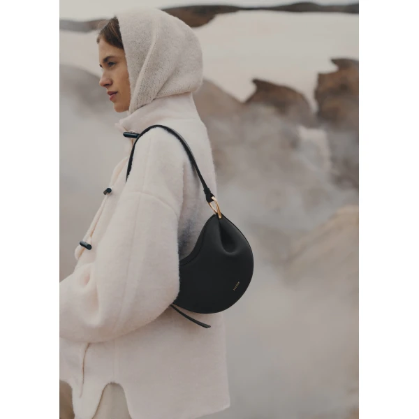 Polene Tonca – Textured Black in Black Bag, view 2
