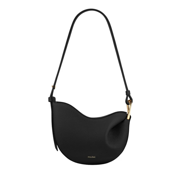 Polene Tonca – Textured Black in Black Bag