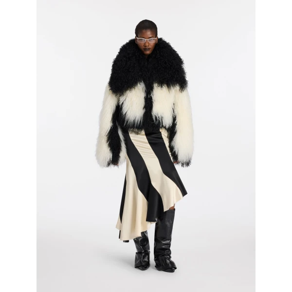 The Attico Black and ivory midi skirt, view 2